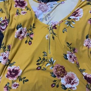 Super soft mustard floral top